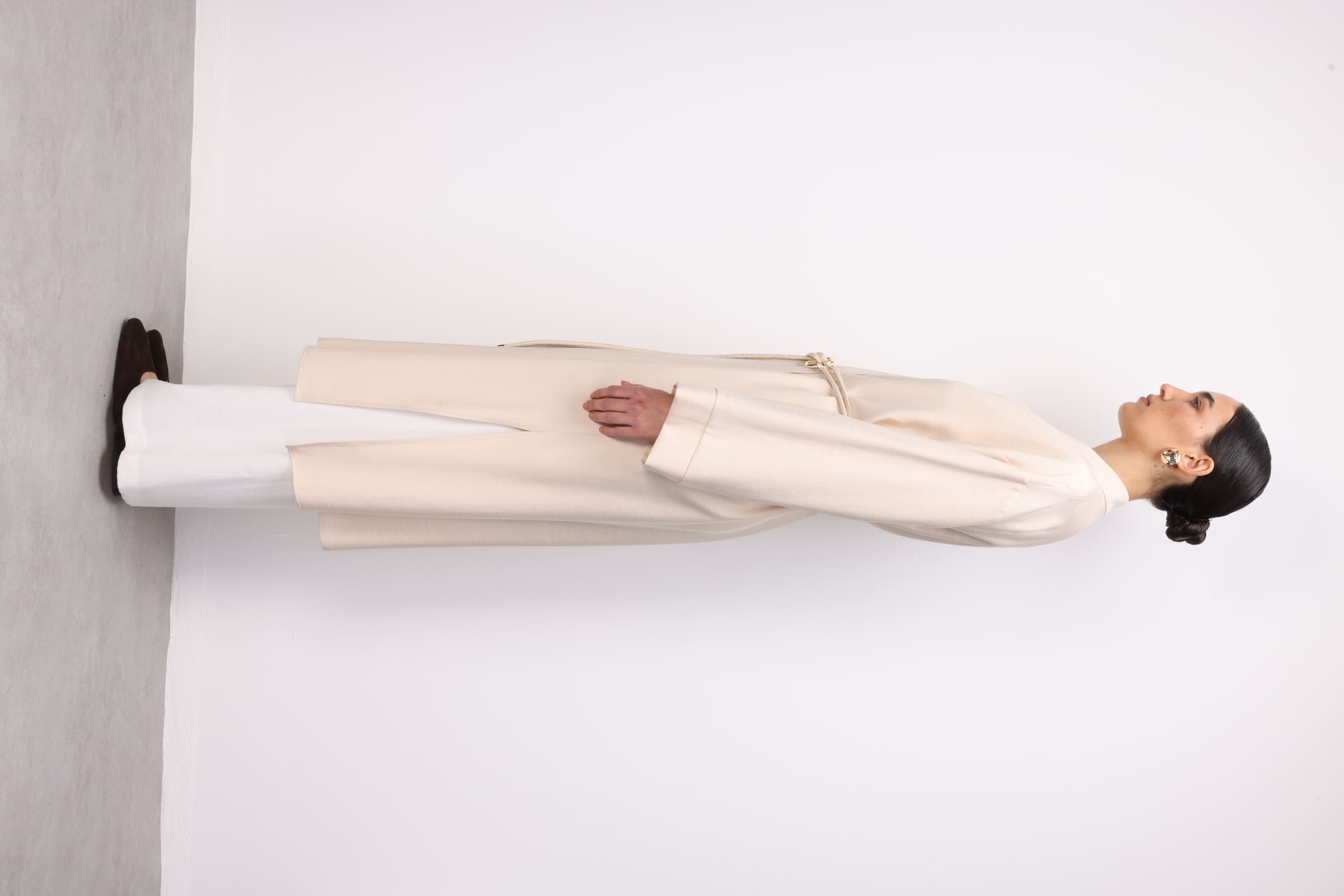 Mizalle Viskoz Kemerli Beyaz Kimono - 5