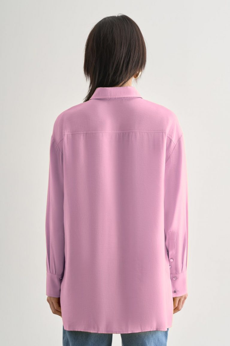 Mizalle Yan Düğme Detaylı Premium Modal Pembe Tunik - Mizalle