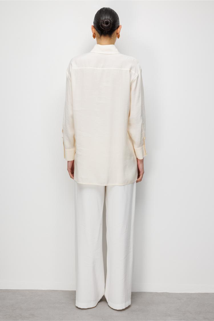 Mizalle Yan Düğme Detaylı Premium Modal Taş Rengi Tunik - 3