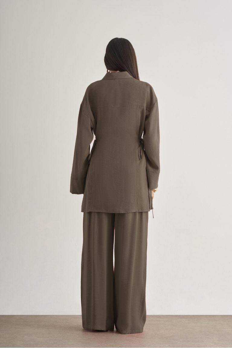 Mizalle Yandan Bağlı Modal Karışımlı Vizon Rengi Tunik - Mizalle