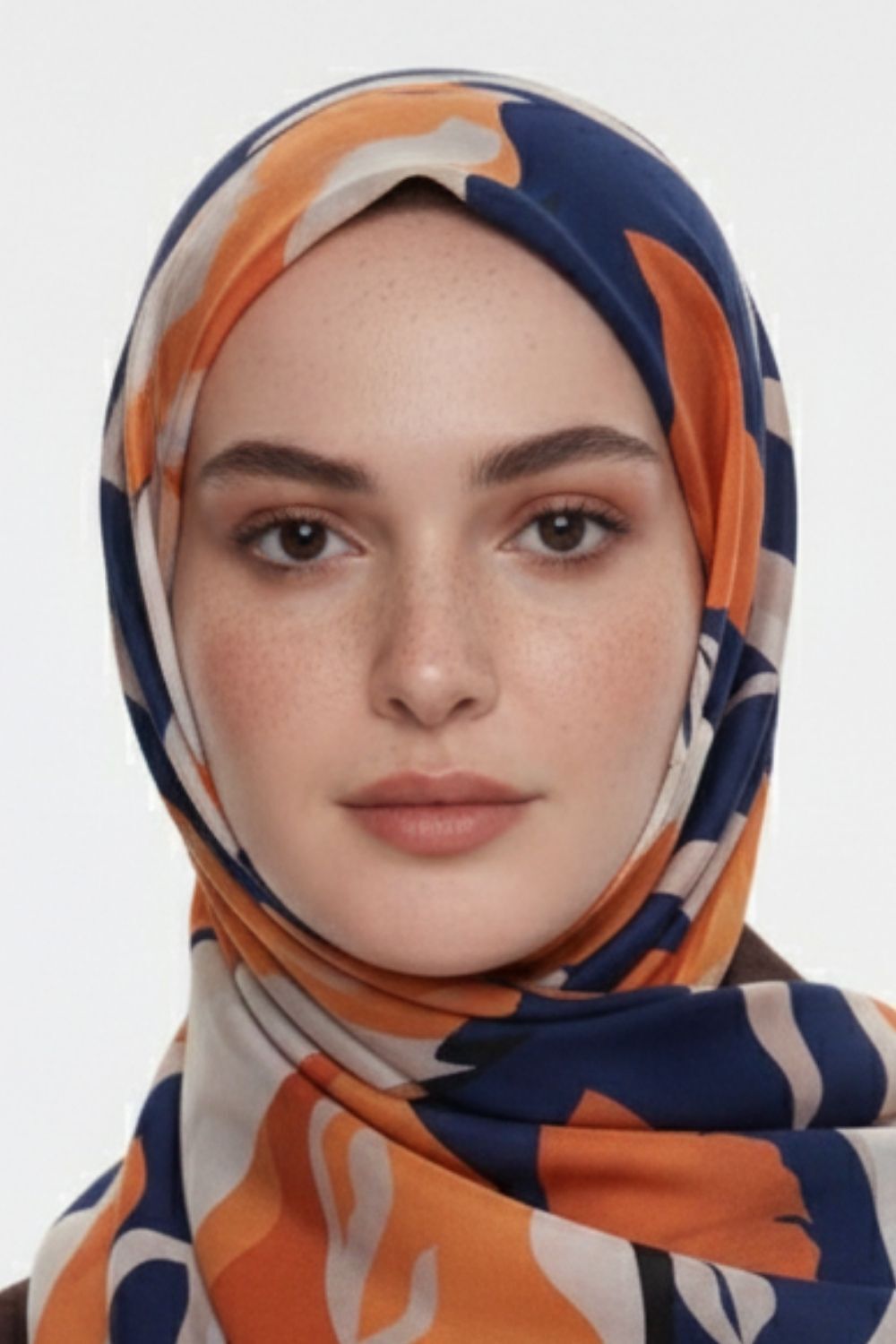 Mizalle & YAQA Çok Renk Desenli Lacivert Şal - Mizalle