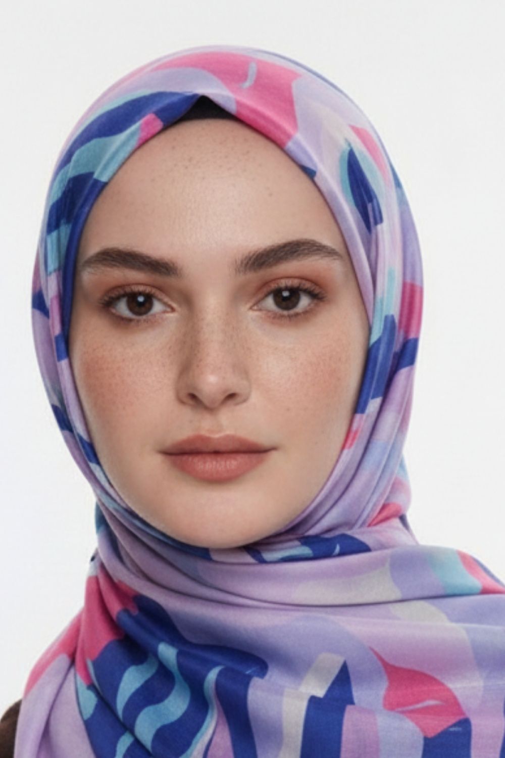 Mizalle & YAQA Çok Renk Desenli Lila Şal - 2