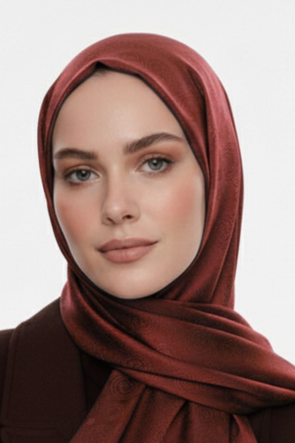 Mizalle & YAQA Filigranlı Bordo Şal - Mizalle