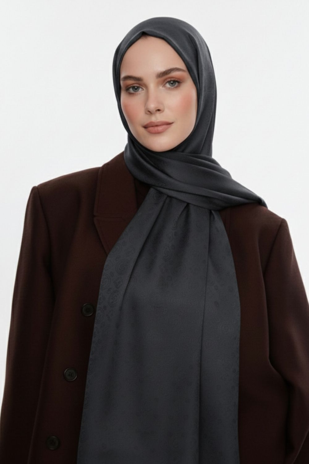 Mizalle & YAQA Filigranlı Haki Şal - 1