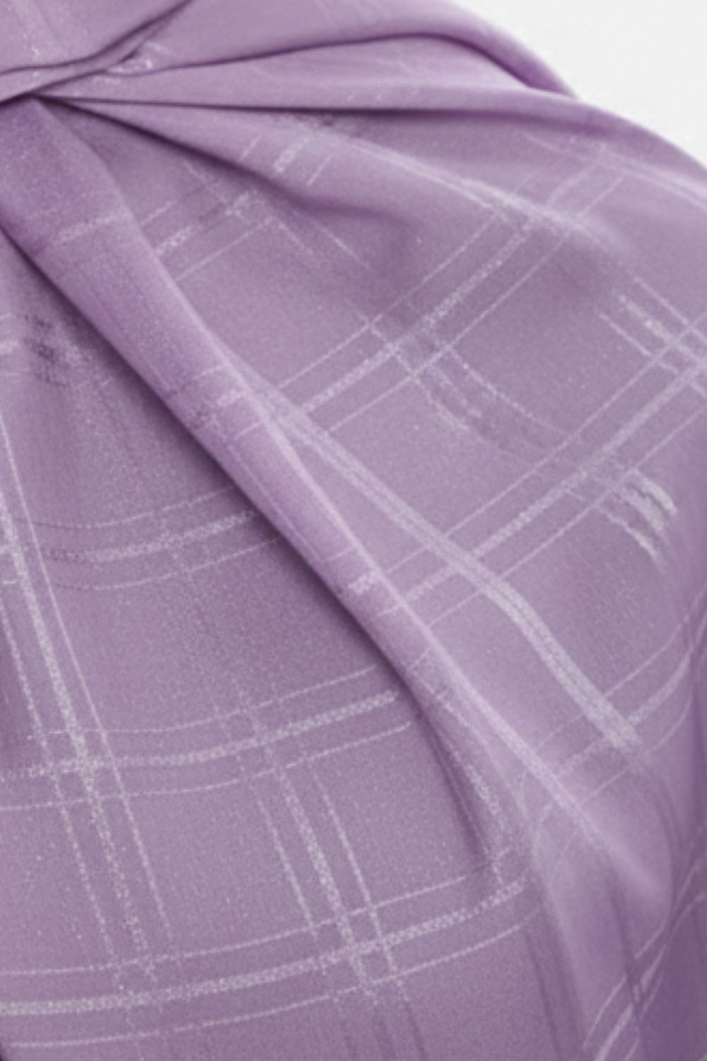 Mizalle & YAQA Kare Desen Jakarlı Lila Şal - 3