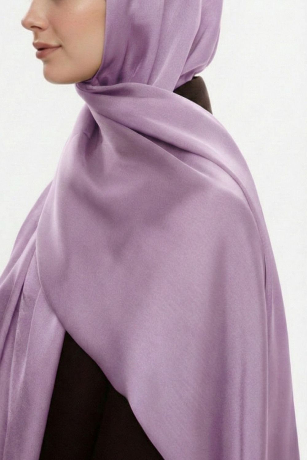 Mizalle & YAQA Özel Saten Dokulu Lila Rengi Şal - Mizalle