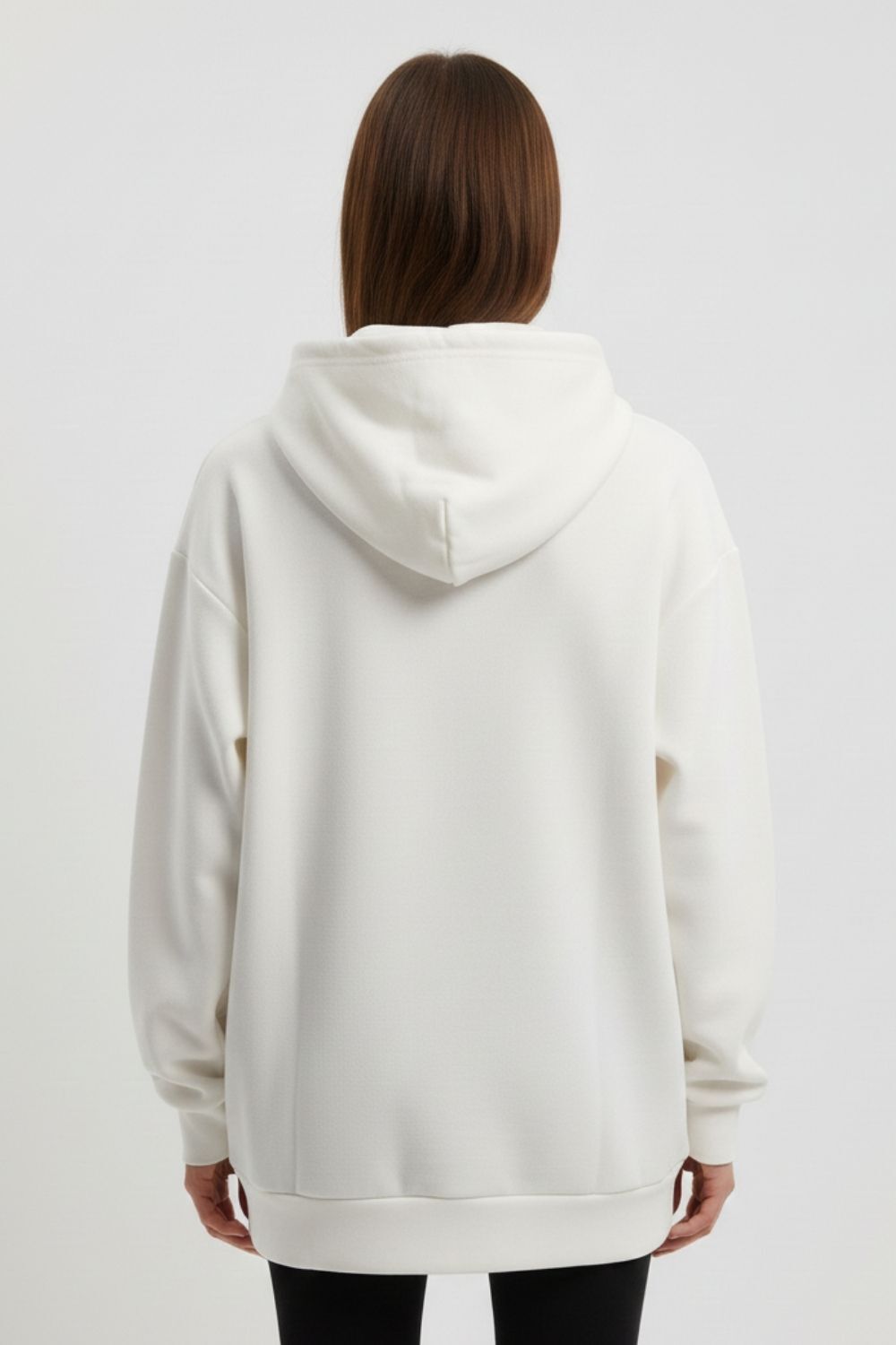 Mizalle Yumuşak Dokulu Kapüşonlu Grafik Baskılı Ekru Sweatshirt - 3