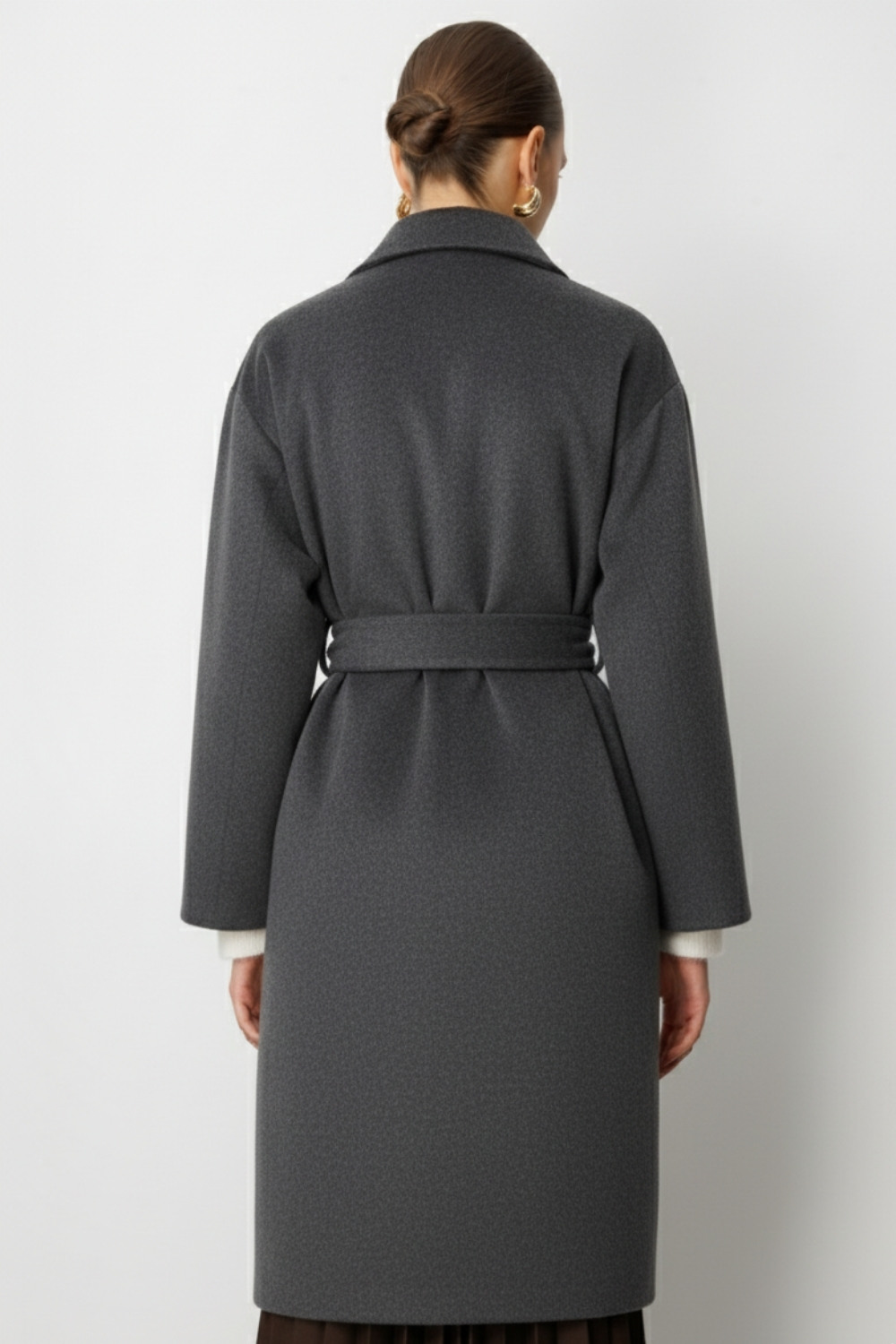 Mizalle Yünlü Kaşe Doku Torba Cepli Basic Antrasit Kaban Mizalle Yünlü Kaşe Doku Torba Cepli Basic Antrasit Kaban