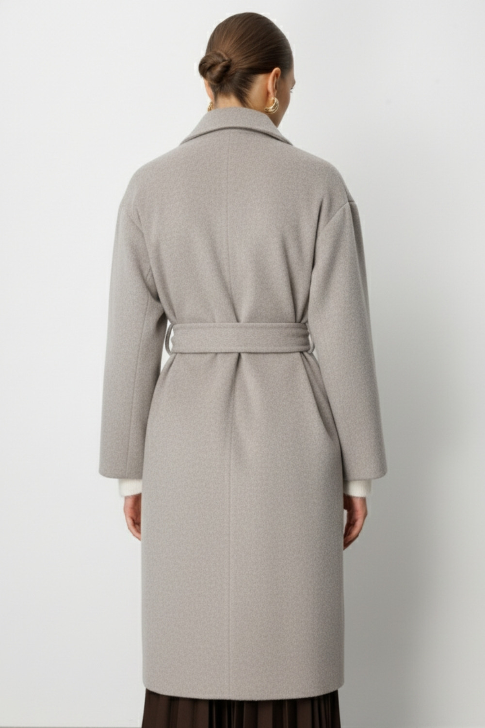 Mizalle Yünlü Kaşe Doku Torba Cepli Basic Vizon Rengi Kaban Mizalle Yünlü Kaşe Doku Torba Cepli Basic Vizon Rengi Kaban