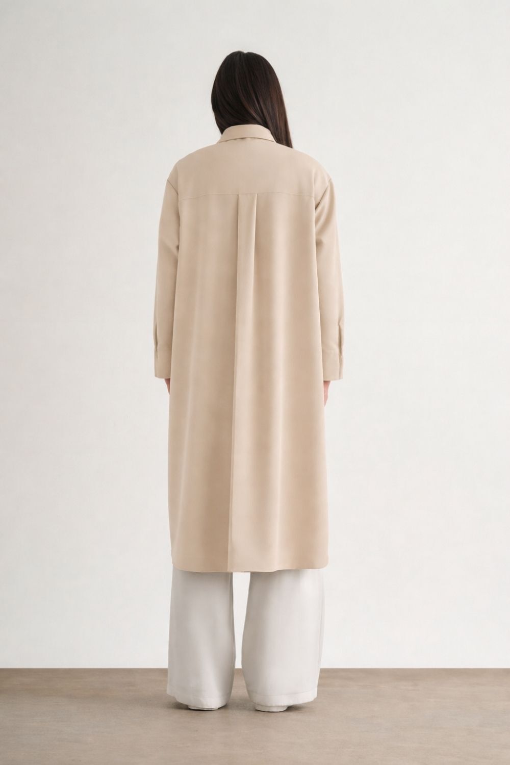 Mizallle Çıtçıtlı Uzun Yazlık Bej Rengi Tunik - 3