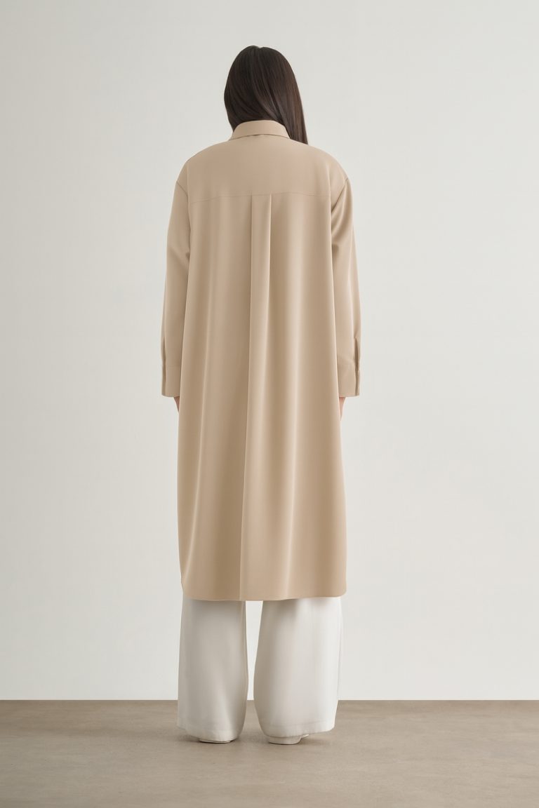 Mizallle Çıtçıtlı Uzun Yazlık Taş Rengi Tunik - Mizalle