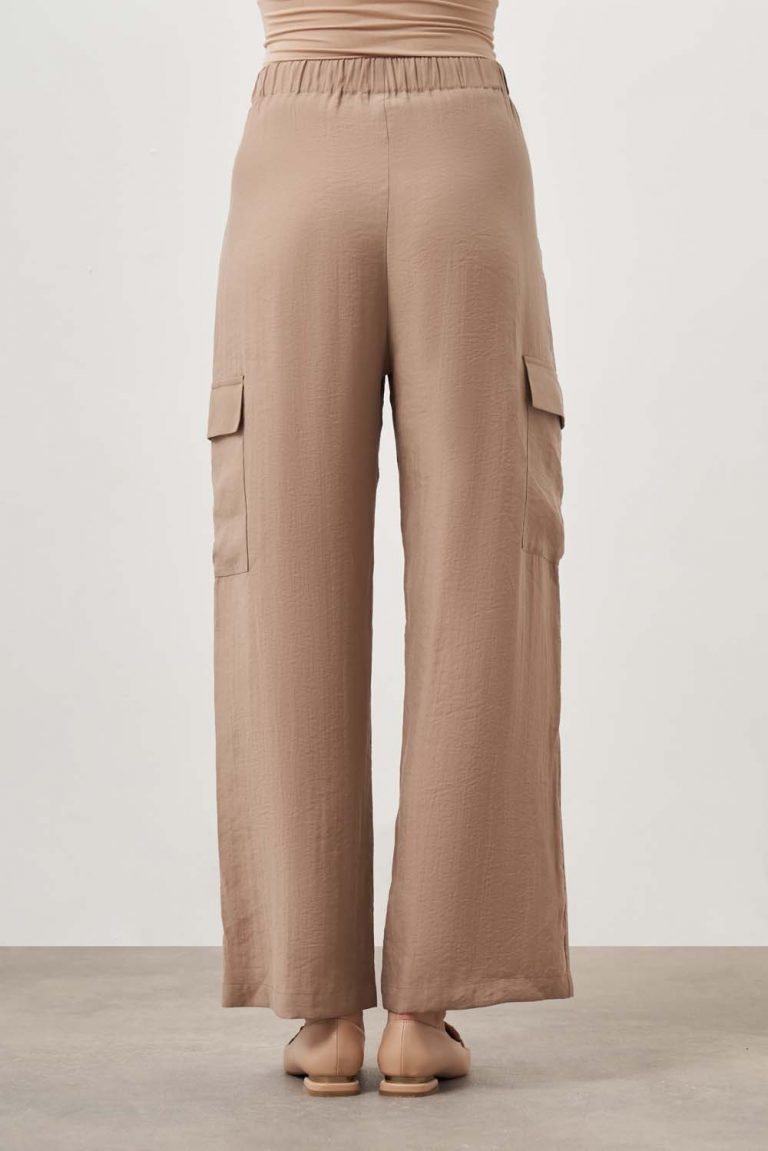 Mizalle Modal Karışımlı Bej Rengi Kargo Pantolon - Mizalle