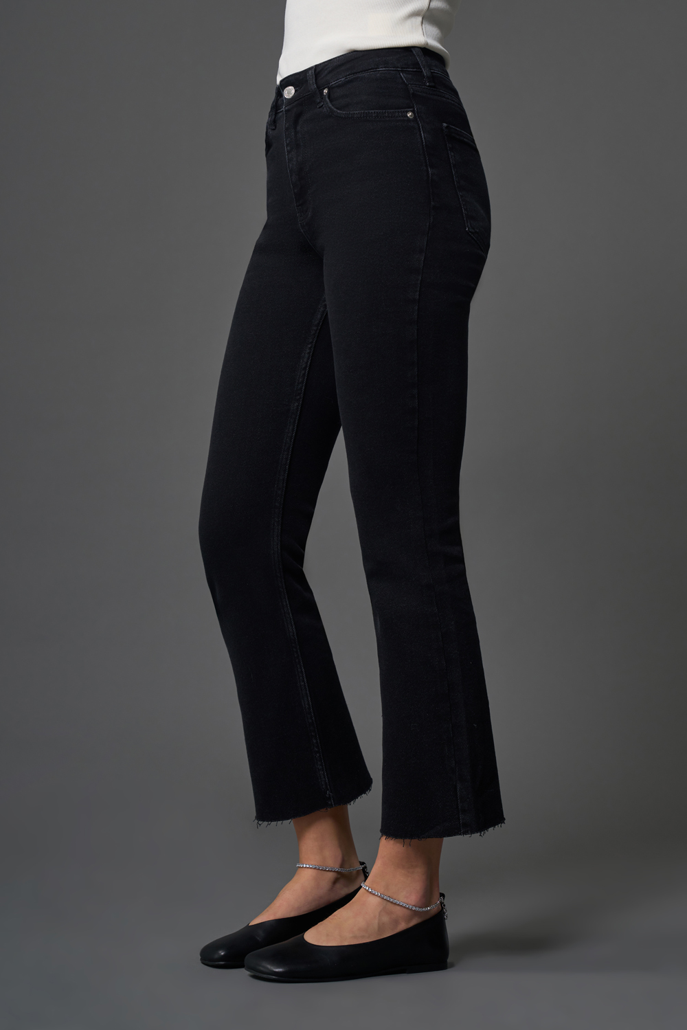 Mizalle Dar Kesim Straight Fit Antrasit Denim Pantolon