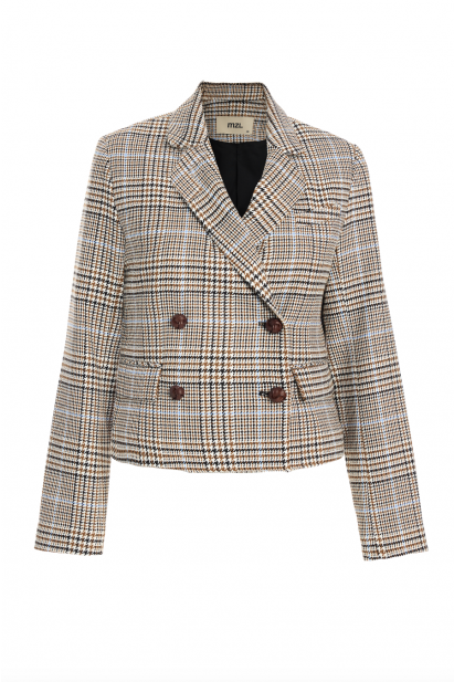 MZL Bej Ekose Anvelop Kısa Ceket - MZL