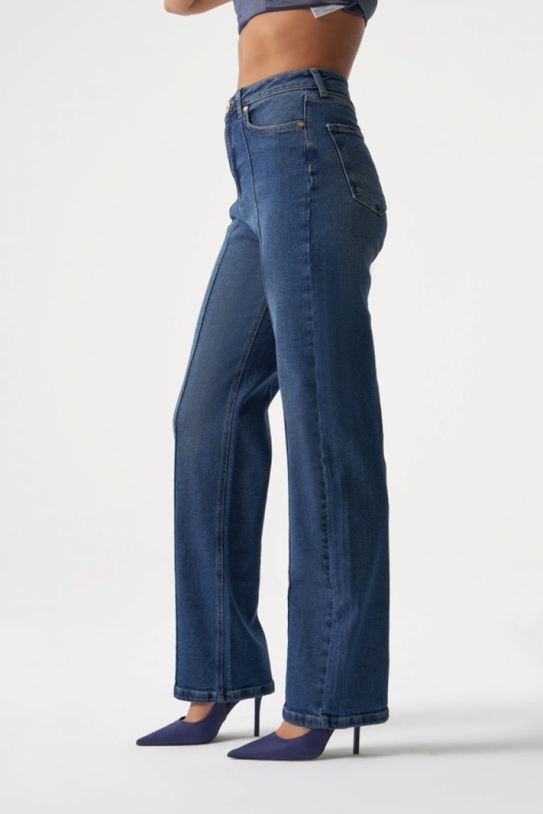 MZL Dikiş Detaylı Klasik Dar Paça Lacivert Denim Pantolon - MZL