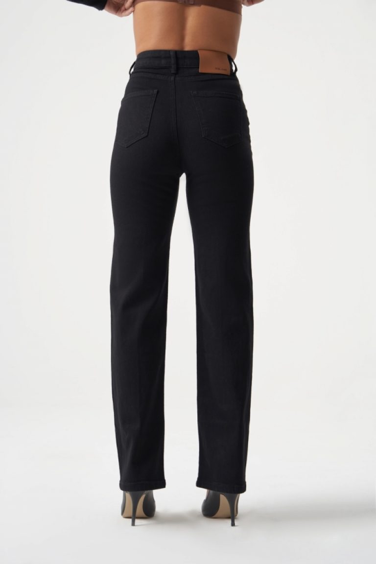 MZL Dikiş Detaylı Klasik Dar Paça Siyah Denim Pantolon - MZL