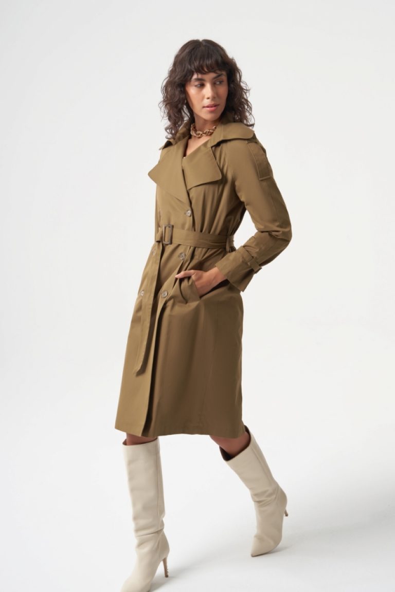 MZL Haki Pamuk Karışımlı Klasik Mac Trençkot - MZL