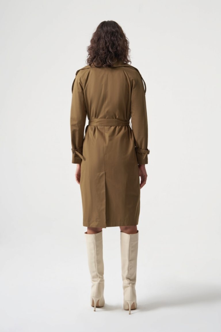 MZL Haki Pamuk Karışımlı Klasik Mac Trençkot - MZL