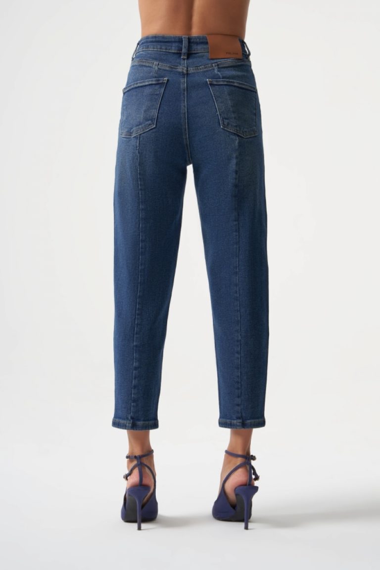 MZL Lacivert Dar Kesim Bilek Boyu Denim Pantolon - MZL