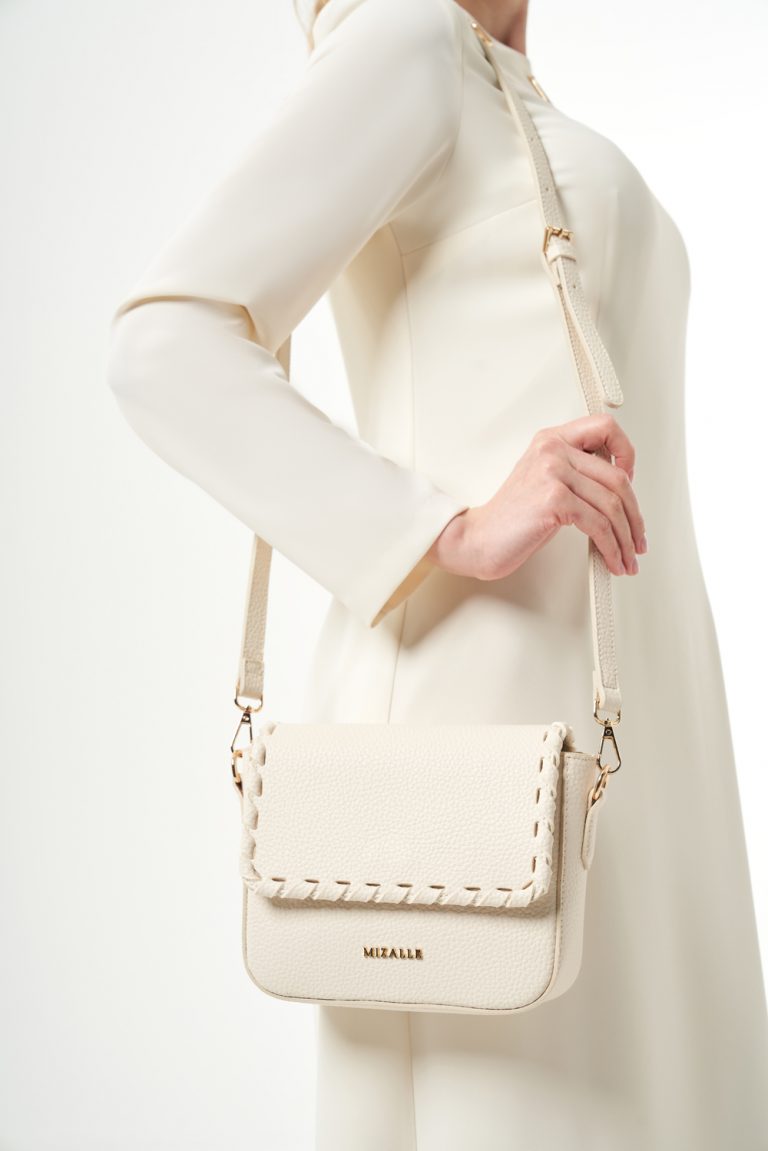 Niche Çapraz Ekru Çanta - Mizalle