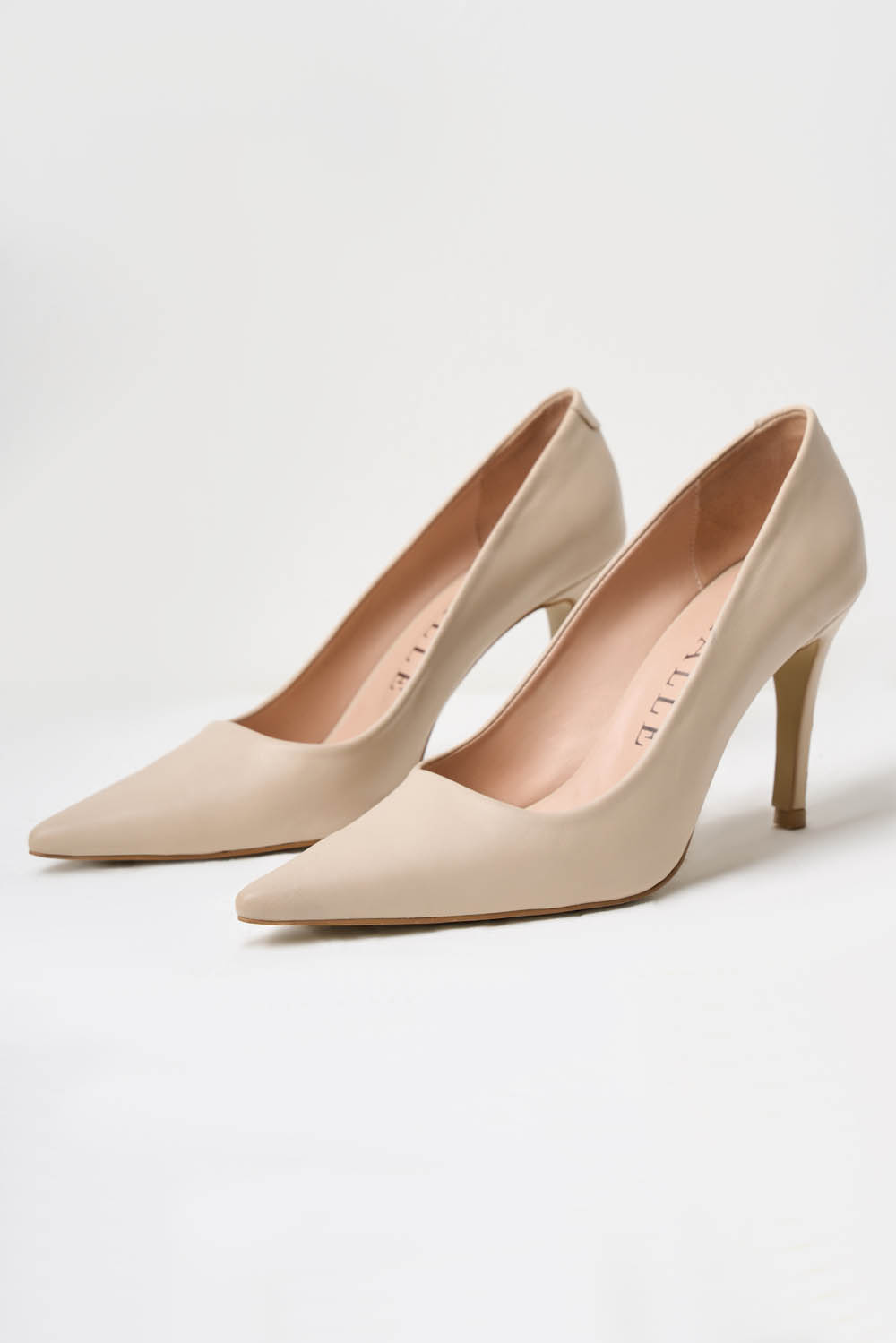 Mizalle Bej Rengi Deri Stiletto - 2