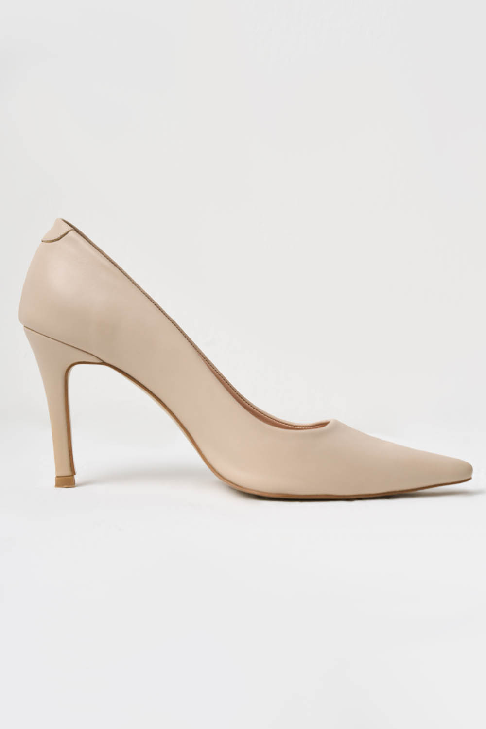 Mizalle Bej Rengi Deri Stiletto - 3