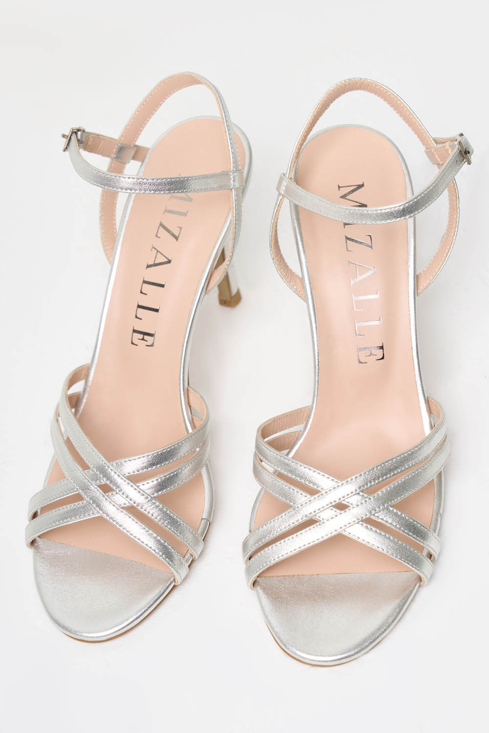 Mizalle Gümüş Bantlı Topuklu Deri Abiye Ayakkabı - 4