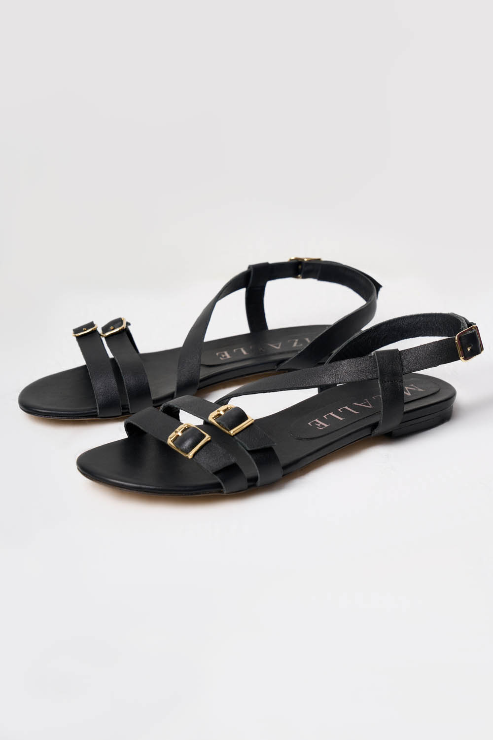 Mizalle Tokalı Siyah Deri Sandalet - 3