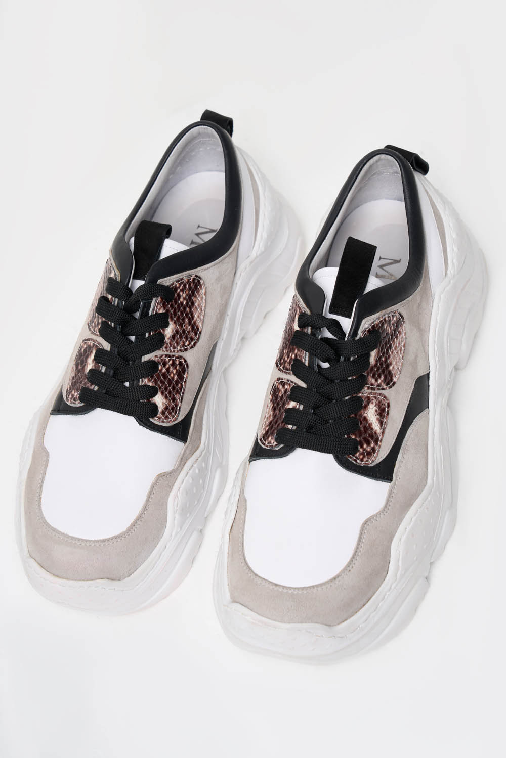 Mizalle Hakiki Deri Gri-Siyah Spor Ayakkabı - Mizalle