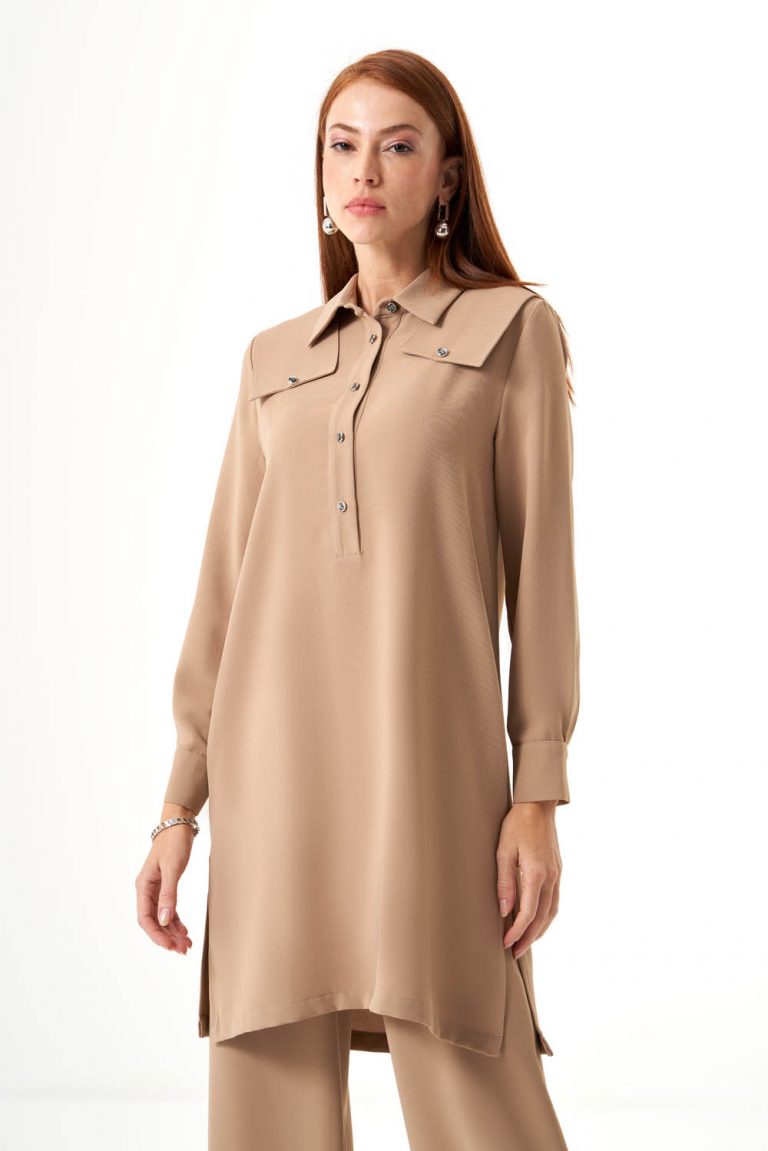 Omuz Parçalı Vizon Tunik - Mizalle