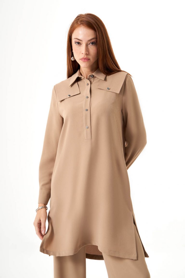 Omuz Parçalı Vizon Tunik - Mizalle