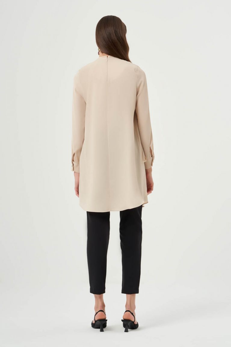 Önü Katlı Vizon Tunik - Mizalle