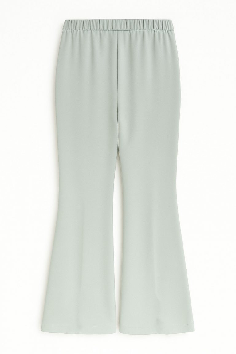 Mizalle Paçası Yırtmaçlı Açık Mavi Krep Pantolon - Mizalle