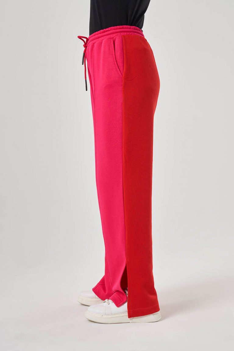 Mizalle Yandan Cepli Geniş Paçalı Fuşya Jogger Pantolon - Mizalle