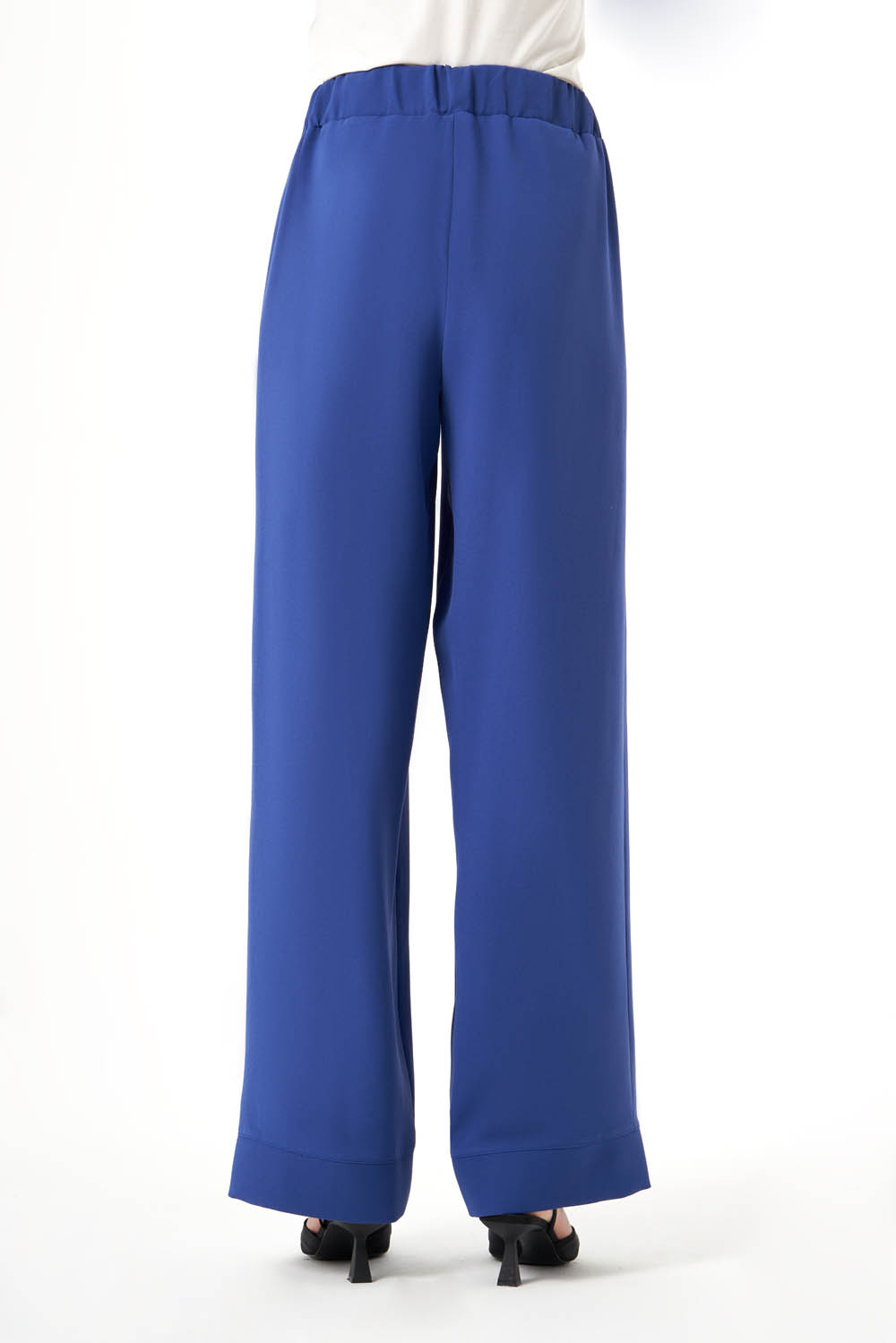 Mizalle Beli Lastikli Rahat Kesim İndigo Mavi Basic Pantolon