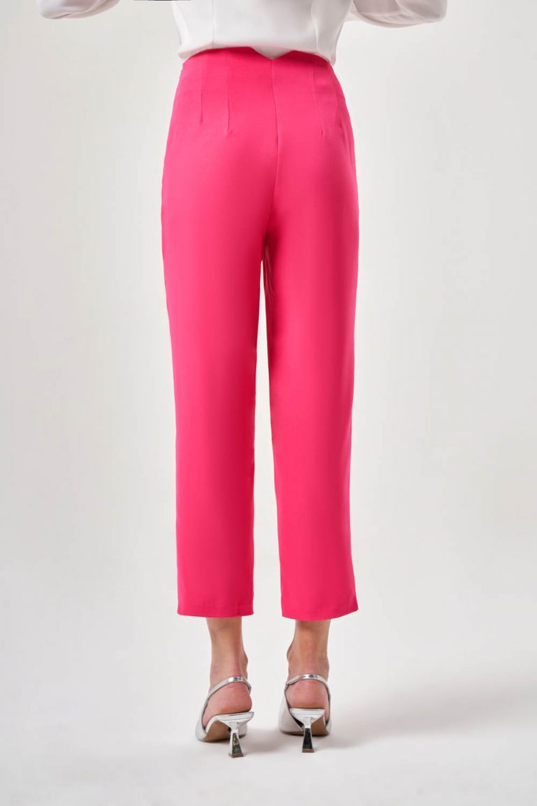 Mizalle Fit Kesimli Pensli Fuşya Basic Pantolon - Mizalle