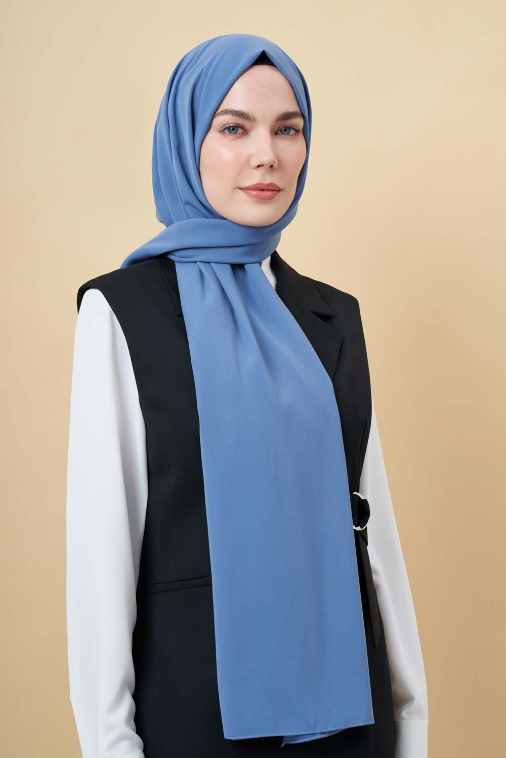Mizalle Açık Mavi Medine İpeği Şal