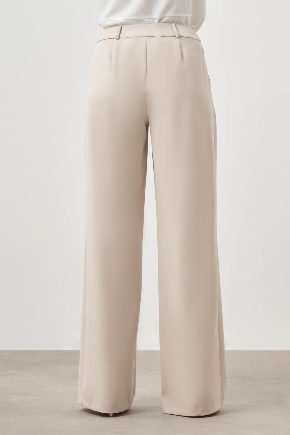 Pileli Double Bej Pantolon