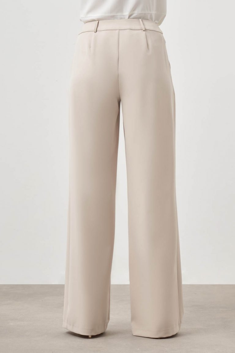 Pileli Double Bej Pantolon - Mizalle