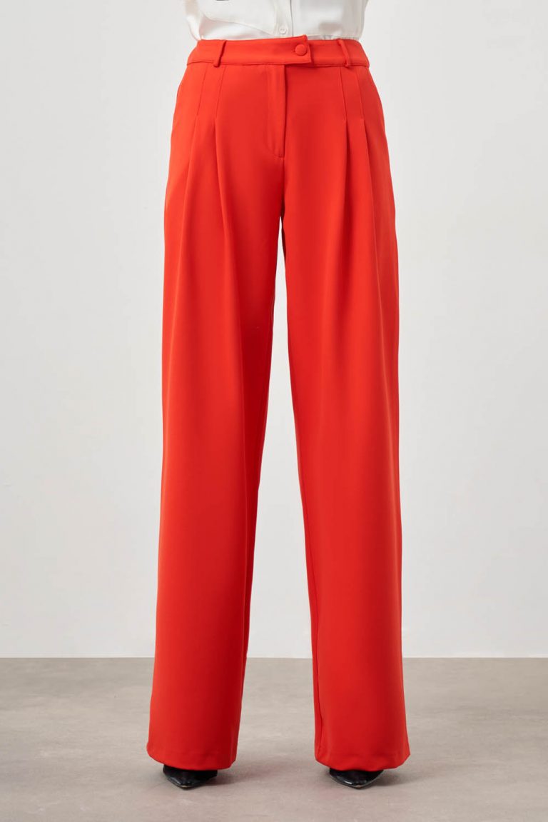 Pileli Double Nar Çiçeği Pantolon - Mizalle