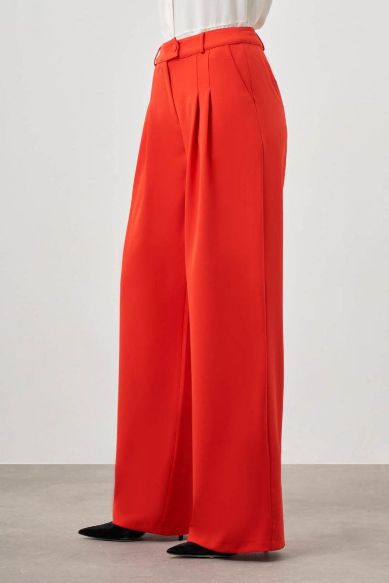 Pileli Double Nar Çiçeği Pantolon - Mizalle