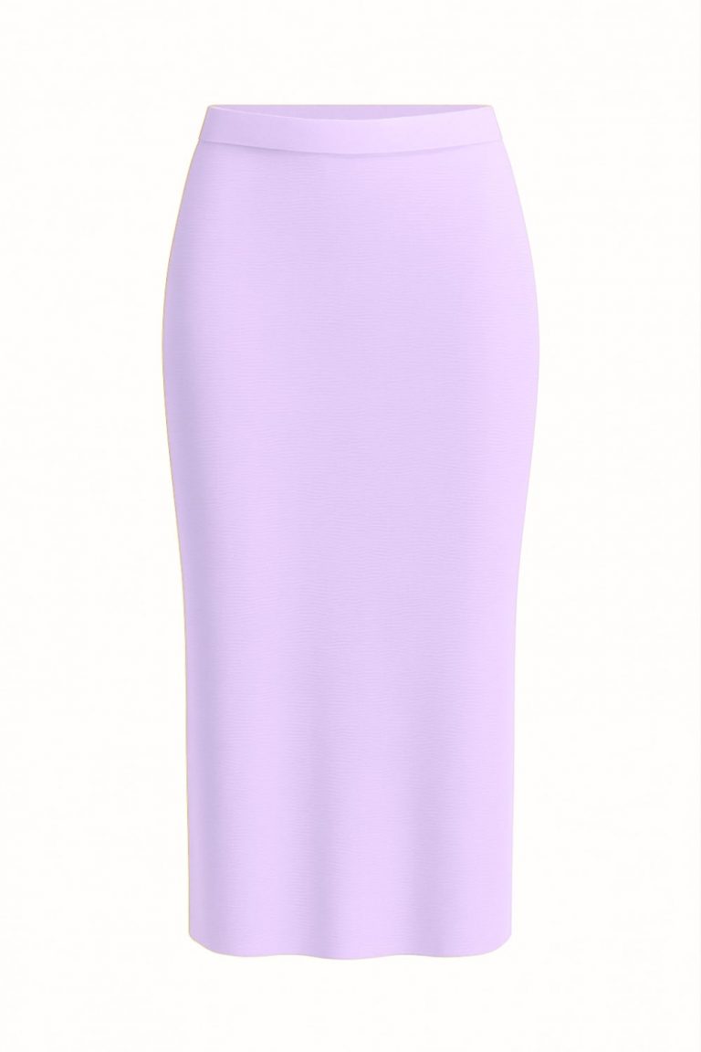 Mizalle Lila Rayon Triko Midi Kalem Etek - Mizalle