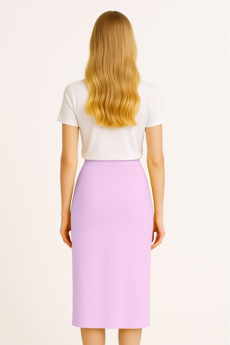 Mizalle Lila Rayon Triko Midi Kalem Etek - Mizalle