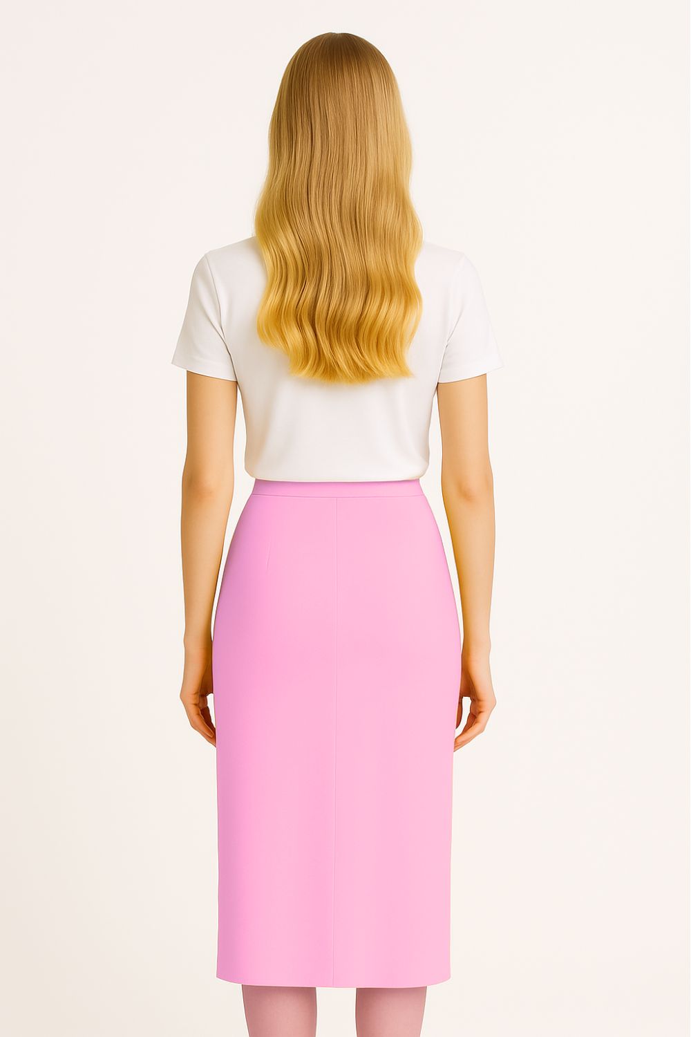 Mizalle Pembe Rayon Triko Midi Kalem Etek Mizalle Pembe Rayon Triko Midi Kalem Etek