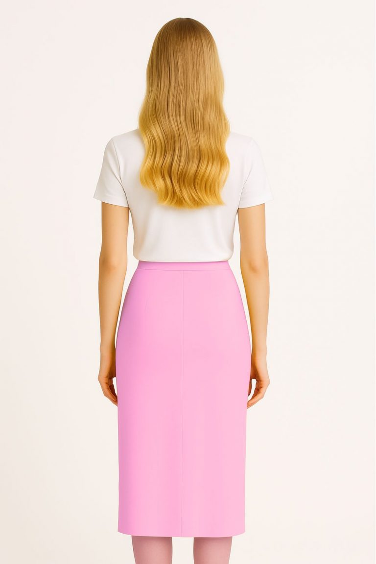 Mizalle Pembe Rayon Triko Midi Kalem Etek - Mizalle