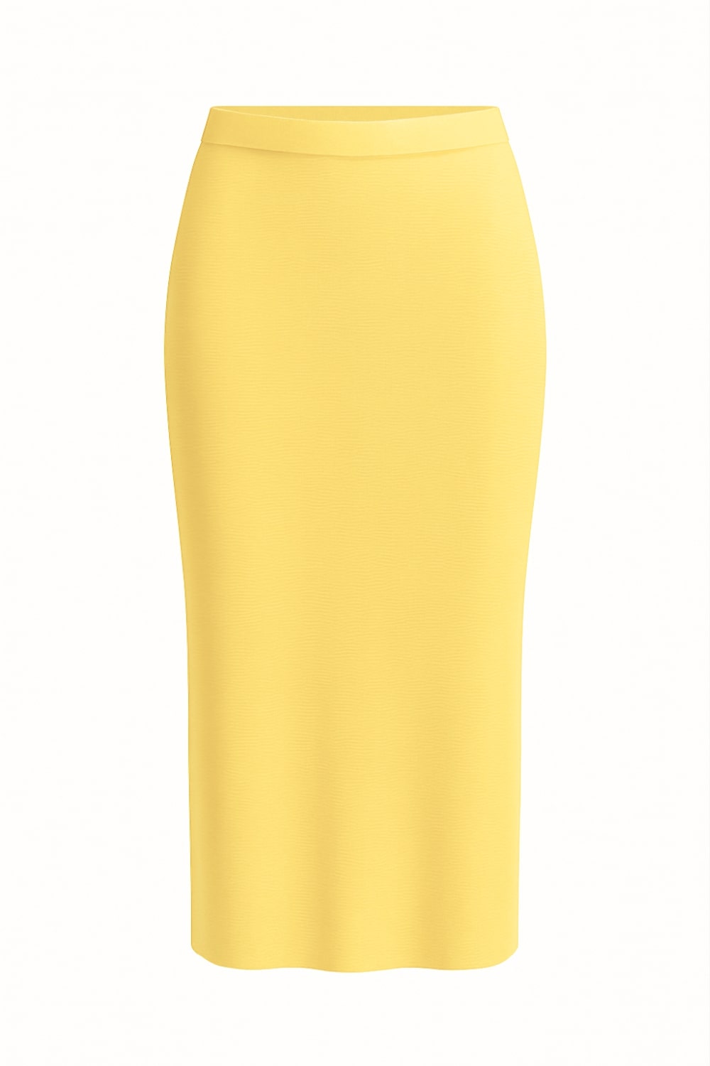 Mizalle Sarı Rayon Triko Midi Kalem Etek
