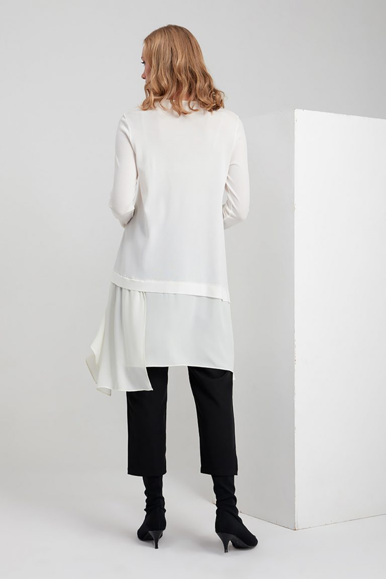 Şifon Garnili Rayon Ekru Tunik - Mizalle