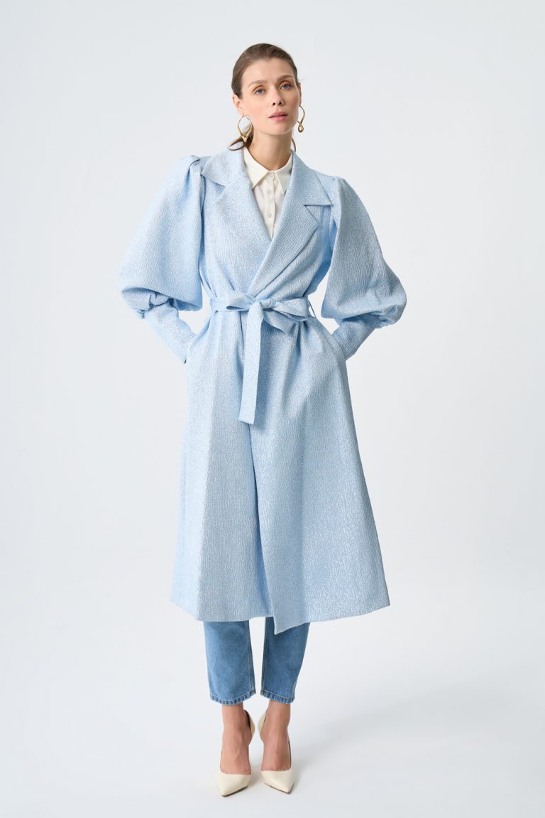 Mizalle Sim Dokulu Açık Mavi Uzun İnce Üst - Mizalle