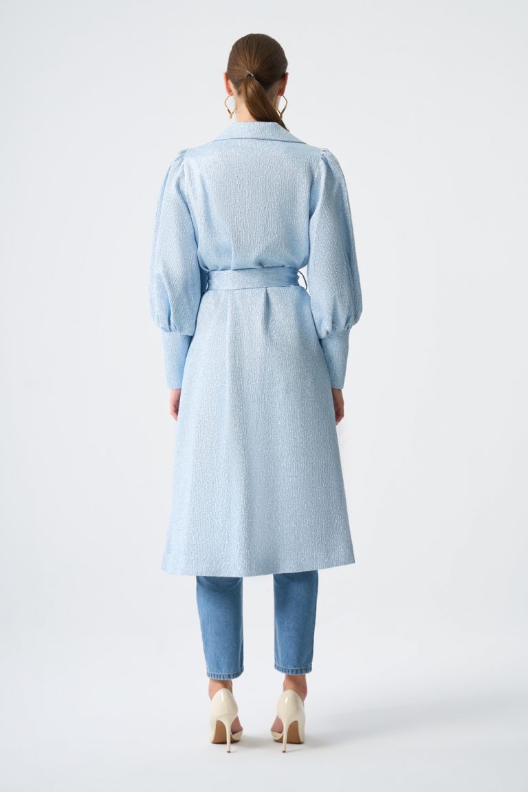 Mizalle Sim Dokulu Açık Mavi Uzun İnce Üst - Mizalle