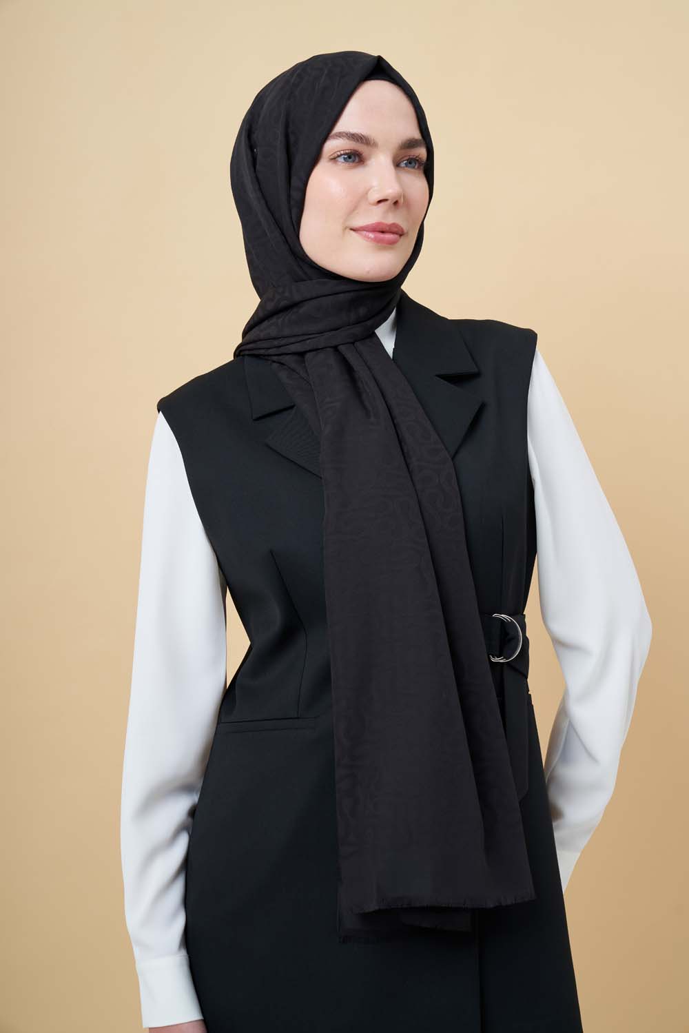 Siyah His Jakar Şal - Mizalle